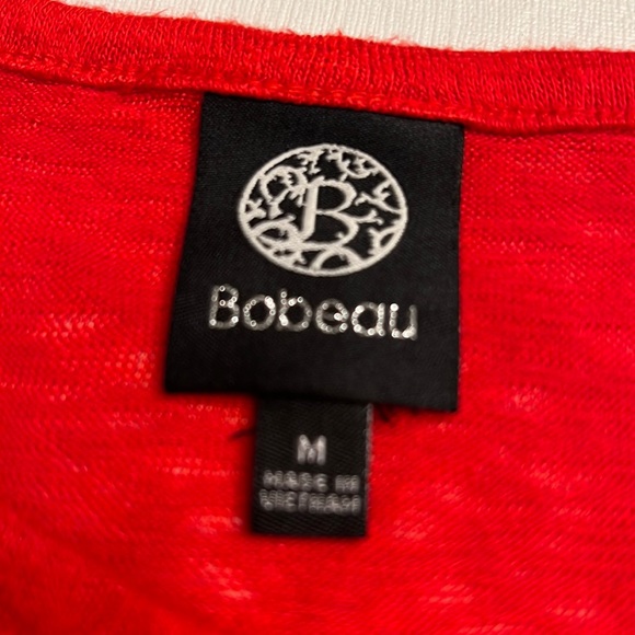 Bobeau Red Flutter Sleeve Tie Front Top - Picture 4 of 6